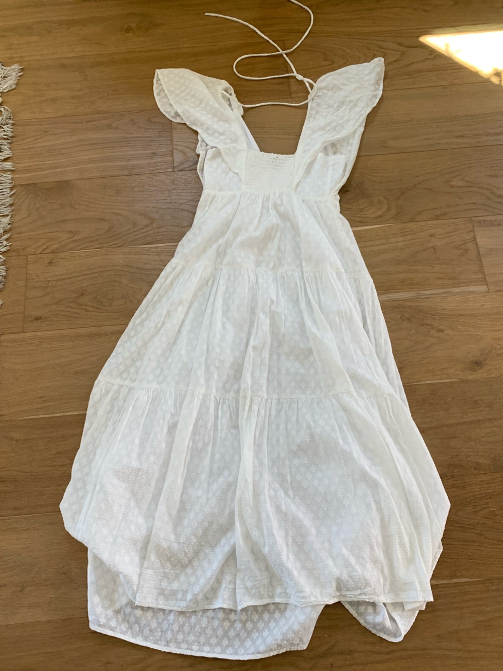 Madewell White Tie Back Flutter Sleeve Midi Sundress XXS 00 - Picture 5 of 9